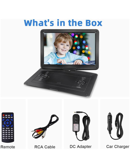 Reproductor de DVD Portátil HotHat 15.6" HD Batería 5000mAh