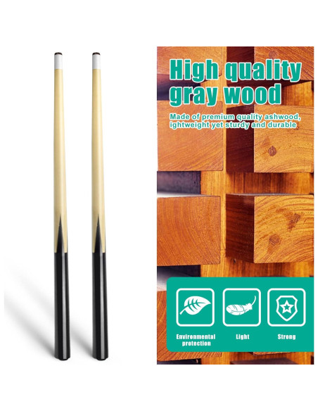 Palos de Billar de Madera VANLAN 91.44 cm Juego de 2 Palos de Billar de Madera VANLAN 91.44 cm Juego de 2
