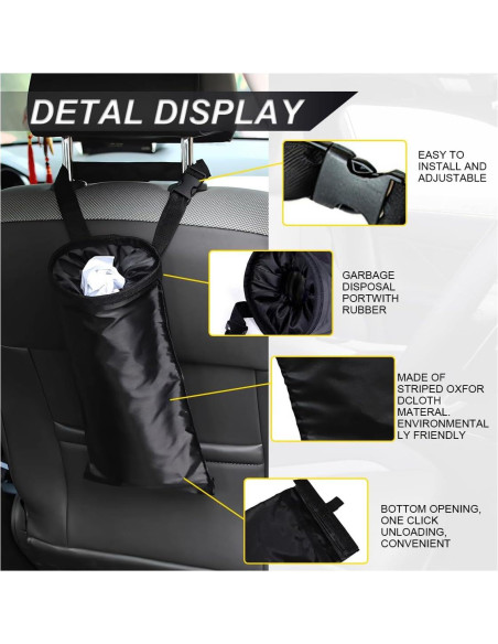 Bolsa de Basura para Auto ZIMISI Plegable Impermeable 43x19cm