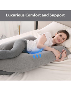 Almohada de Embarazo Elehealthy Grande Ajustable Gris 2