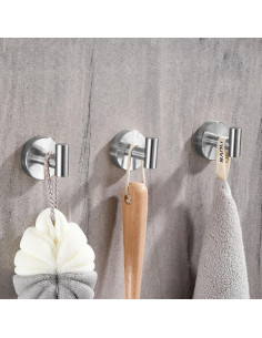 Ganchos de Toalla MNGD de Succión para Ducha 2 Piezas Níquel 2