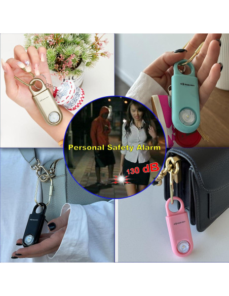 Alarma Personal de Seguridad 130dB con Luz Estroboscópica Aqua