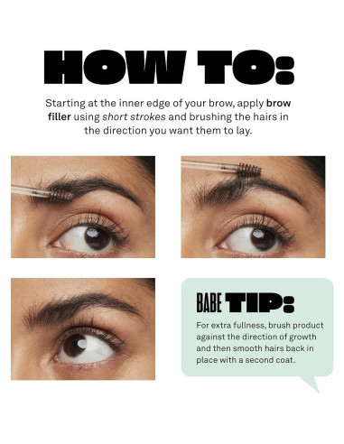 Rellenador de Cejas Voluminizador Babe - Gel Tinte Castaño