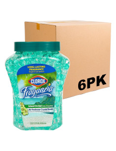 Ambientador de Perlas Clorox Fraganzia Huerto de Isla 340g - 6 Pzas