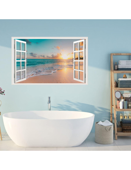 Calcomanía de Pared Erllsino Playa del Océano 70x43 cm