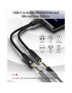 Adaptador USB C a 3.5mm con micrófono AILKIN - Hi-Fi 2