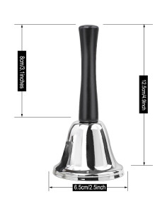 Paquete de 2 Campanas de Mano Joyberg de Acero Plateado 2