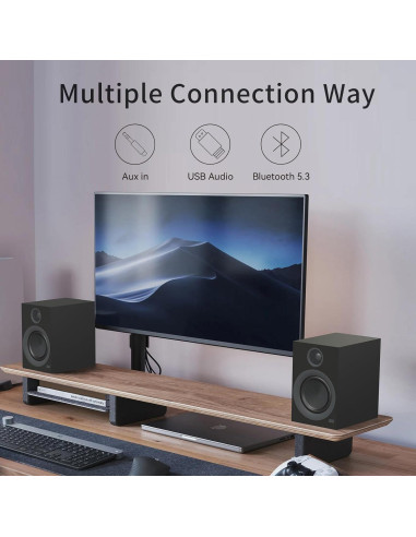 Altavoces de Estantería Bluetooth HOTMAY BS1 75W 4" Negro