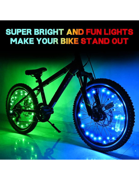 Luces LED para Ruedas de Bicicleta TINANA 2 Paquete Impermeables Luces LED para Ruedas de Bicicleta TINANA 2 Paquete Impermeables