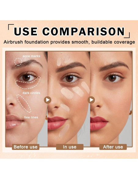 Spray de Base AirBrush DAMUSI 132g Natural/Porcelana Cálida