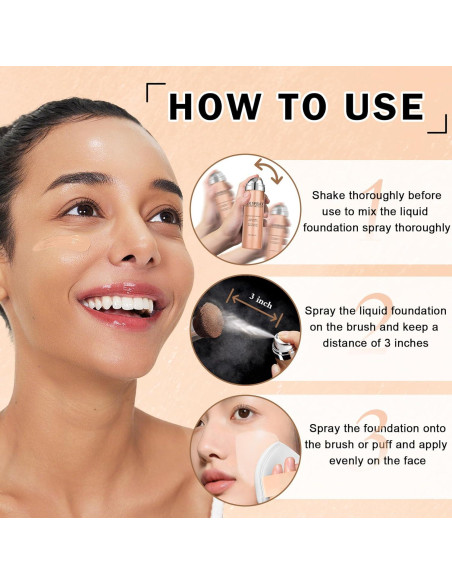 Spray de Base AirBrush DAMUSI 132g Natural/Porcelana Cálida