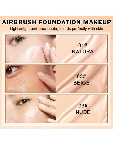 Spray de Base AirBrush DAMUSI 132g Natural/Porcelana Cálida