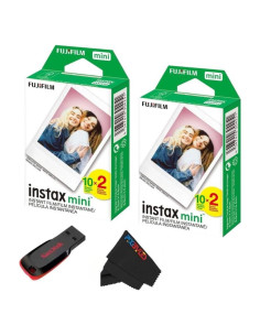 Película Instantánea Fujifilm Instax Mini ISO 800 - 2 Paquetes Dobles + USB
