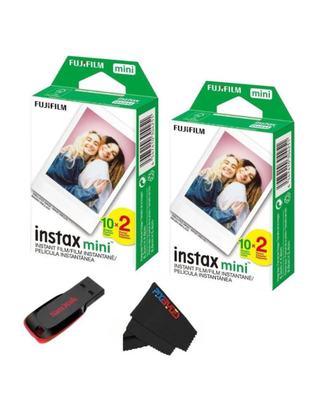 Película Instantánea Fujifilm Instax Mini ISO 800 - 2 Paquetes Dobles + USB