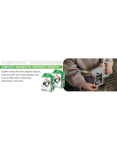 Película Instantánea Fujifilm Instax Mini ISO 800 - 2 Paquetes Dobles + USB