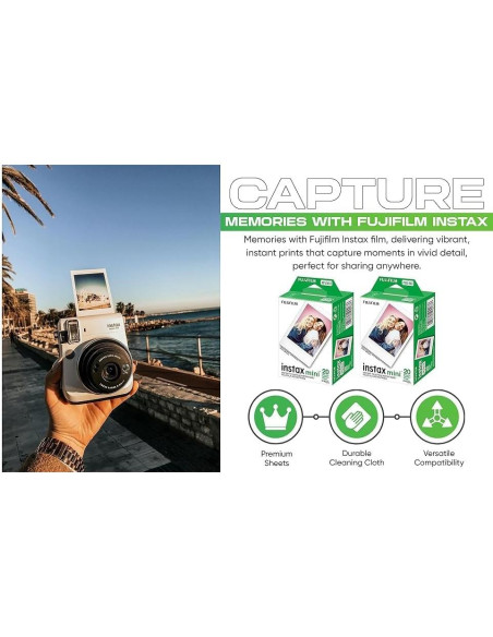Película Instantánea Fujifilm Instax Mini ISO 800 - 2 Paquetes Dobles + USB