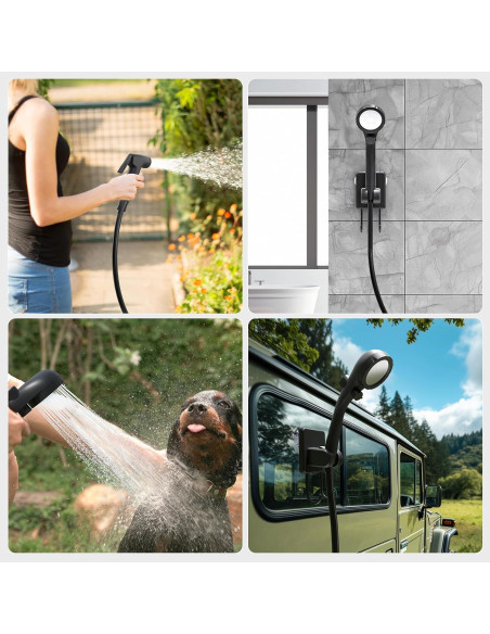 Ducha Portátil Clirass 6000mAh con Cubo Plegable 19.7L