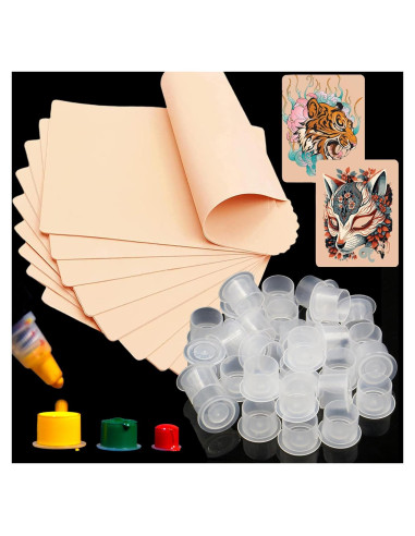 Kit de Práctica de Tatuaje CINRA 310PCS Piel y Tazas de Tinta