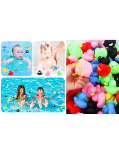 12 Patitos de Goma Multicolores para Baño Bebé - DZTIAN