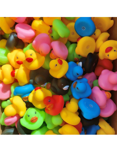 12 Patitos de Goma Multicolores para Baño Bebé - DZTIAN