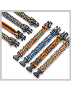 15 Pulseras Paracord de Supervivencia para Niños y Hombres 2