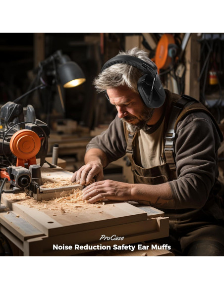 Auriculares de Reducción de Ruido ProCase NRR 28dB Negro