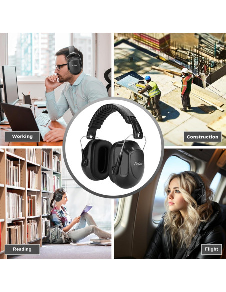 Auriculares de Reducción de Ruido ProCase NRR 28dB Negro