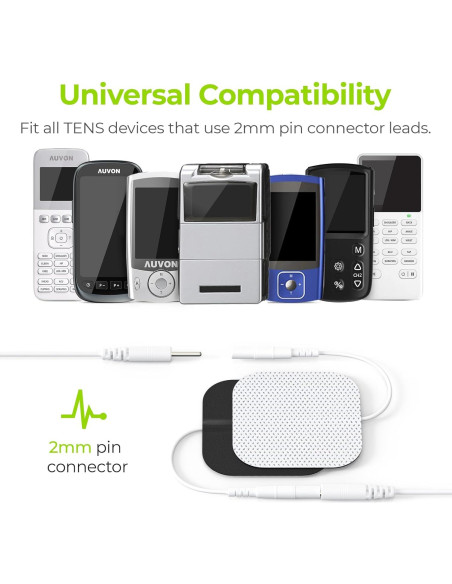 Almohadillas Electrodos TENS AUVON 5.08cm Reutilizables 48 Pzas