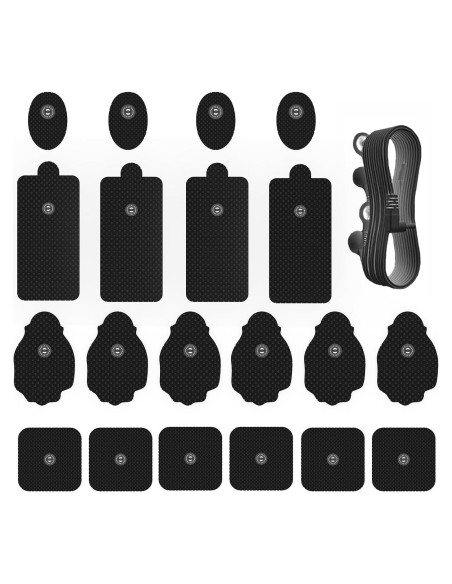 20 Almohadillas Electrodos RLEXIO para TENS con Cable - 4 Formas