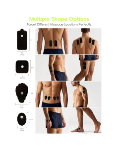 20 Almohadillas Electrodos RLEXIO para TENS con Cable - 4 Formas 2