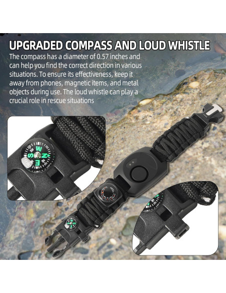 Kit de Supervivencia 8 en 1 Calvana - Pulsera Paracord con Luz LED