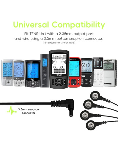 20 Almohadillas Electrodos RLEXIO para TENS con Cable - 4 Formas