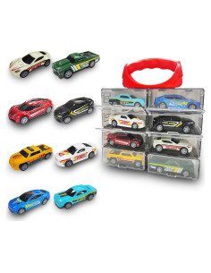 KIDAMI 8 Coches de Juguete Metal Fundido 1:64 con Estuche