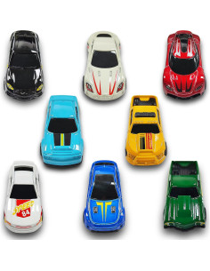 KIDAMI 8 Coches de Juguete Metal Fundido 1:64 con Estuche 2