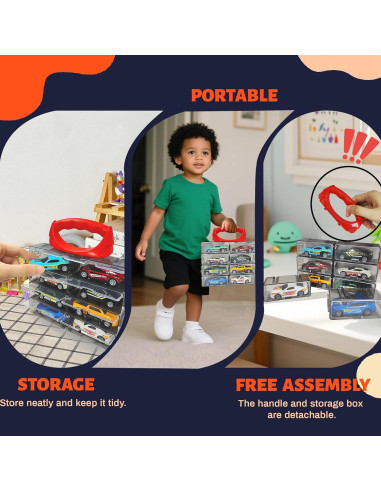 KIDAMI 8 Coches de Juguete Metal Fundido 1:64 con Estuche