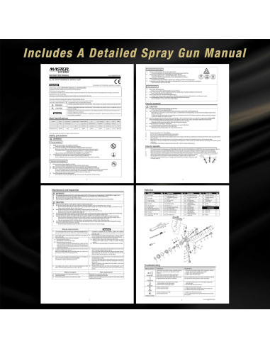 Pistola de Pulverización Master Airbrush PRO-55 1.5mm HVLP