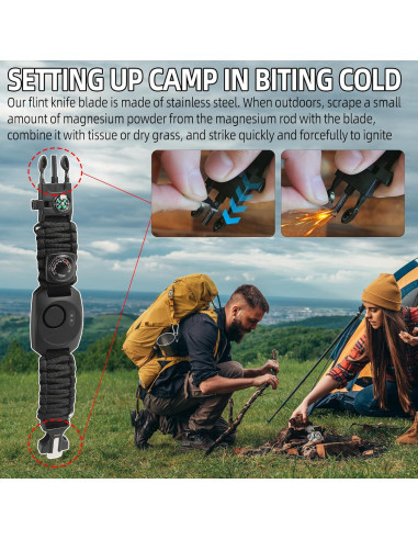 Kit de Supervivencia 8 en 1 Calvana - Pulsera Paracord con Luz LED