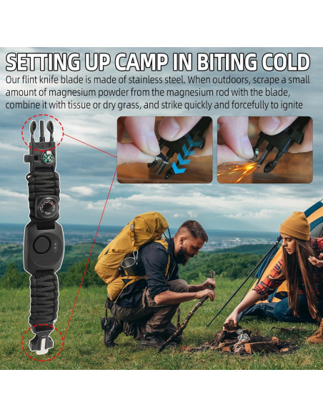 Kit de Supervivencia 8 en 1 Calvana - Pulsera Paracord con Luz LED