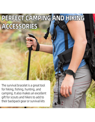 Kit de Supervivencia 8 en 1 Calvana - Pulsera Paracord con Luz LED