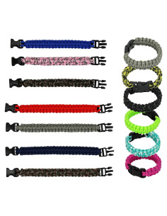 Pulseras de Supervivencia Paracord Iconikal 12-Pack 20-22 cm