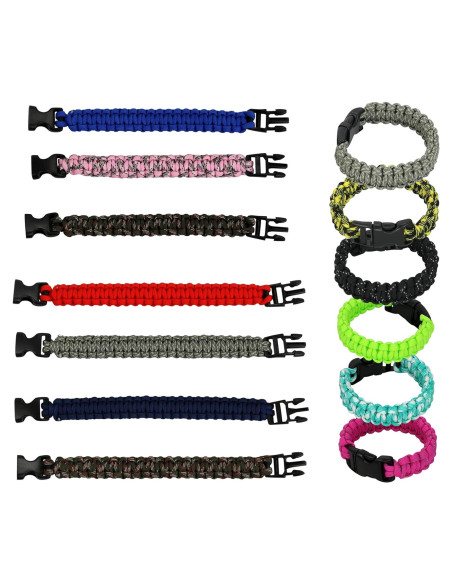 Pulseras de Supervivencia Paracord Iconikal 12-Pack 20-22 cm