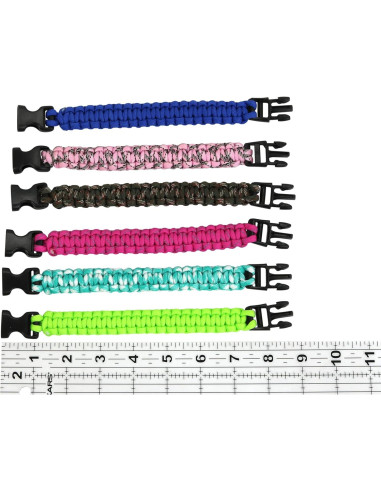 Pulseras de Supervivencia Paracord Iconikal 12-Pack 20-22 cm
