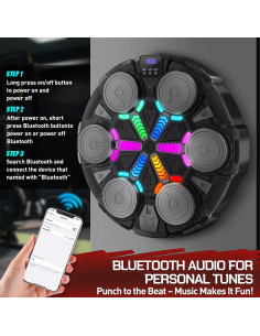 Máquina de Boxeo Musical Esnowlee CD8820 con Guantes y Bluetooth 2