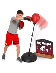 Saco de Boxeo con Soporte BURIUS 147 cm Ajustable + Guantes