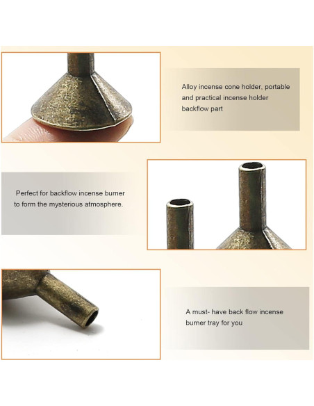 50 Bandejas de Incienso de Metal EATAKWARD Doradas 2.08cm