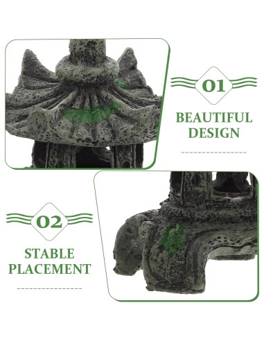 Adorno Pagoda Zen Toddmomy para Jardín y Acuarios 7.49cm
