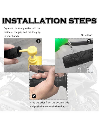 Cubiertas de Agarre Antideslizante YGDMD para Motocicleta 4PCS