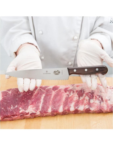 Cuchillo de Chef Victorinox 19 cm Serrado Mango Madera Rosa