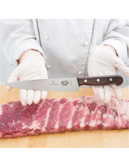 Cuchillo de Chef Victorinox 19 cm Serrado Mango Madera Rosa