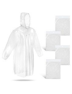 Guirnd Ponchos Desechables Transparentes para Adultos - 4 Piezas